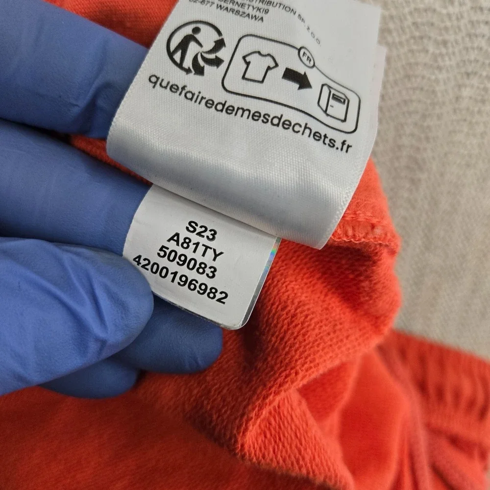 The North Face Shorts Men Large Orange Cotton Simple Logo Fleece Casual Athletic